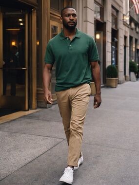 Chaps Forest Green Men's Polo Shirt Medium Old Money